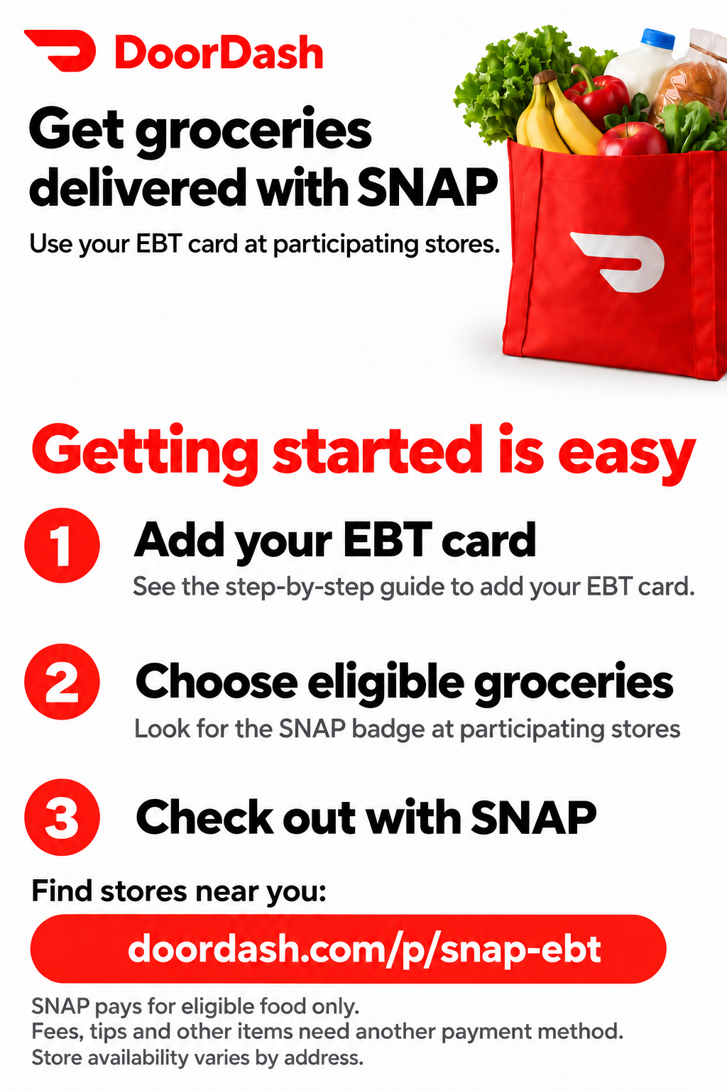 DoorDash SNAP grocery delivery information